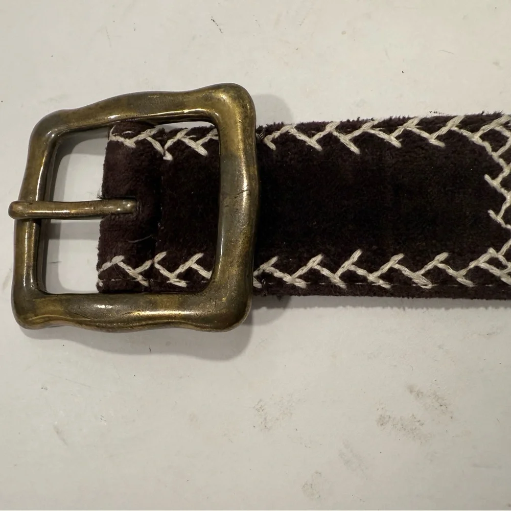 Lucky Brand Textured Patterned Woman’s Belt Sz 34 BOHO Western Country